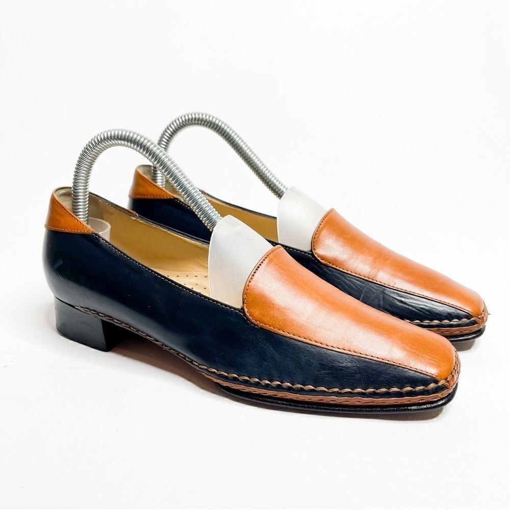 🍋 Quercioli • Authentic Women’s Two-Tone Handmade Leather Pumps Size 36.5